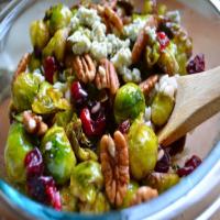 Pan Seared Brussels Sprouts with Cranberries & Pecans Recipe - (4.3/5) image