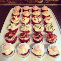 Mini Red Velvet Cupcakes with Cream Cheese Icing image