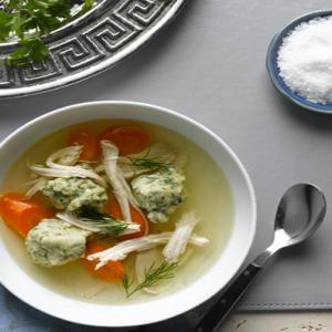 Spring Chicken Soup with Matzoh Balls Recipe | Epicurious.com_image