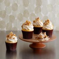 Salted Caramel Cupcakes with Pecan Coconut Brittle Crumble and Caramel Swiss Buttercream image