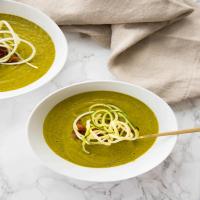 Creamy Zucchini Soup with Bacon and Zucchini Noodles_image