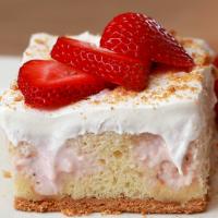 Strawberry Cheesecake Poke Cake Recipe by Tasty_image