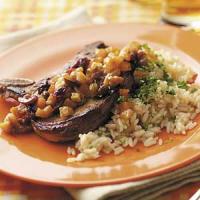 Fruit-Topped Pork Chops and Rice image