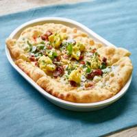 Tarte Flambe with Softly Scrambled Eggs and Goat Cheese image