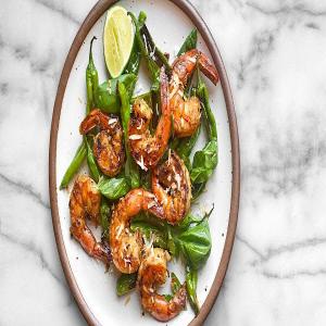 Grilled Coconut Shrimp With Shishito Peppers_image