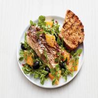 Grilled Striped Bass with Oranges and Watercress image