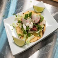 Surf and Turf Steak Tacos with Tomatillo-Avocado Salsa image