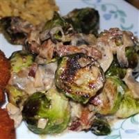 Brussels Sprouts in a Sherry Bacon Cream Sauce image