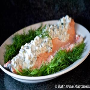 Julia Child's Poached Salmon with Cucumber Sauce_image