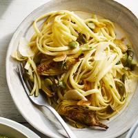 Lemony Artichoke Linguine with Olives_image