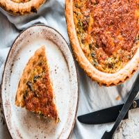 Easy Cheesy Spinach and Ham Quiche Pie_image