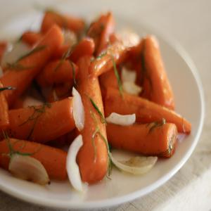 Roasted Carrots and Onions with Fennel Fronds and Honey image