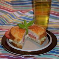 Crusty Grilled Ham and Cheese Sandwiches image