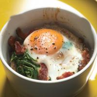 Baked Eggs with Bacon and Spinach image