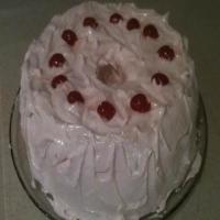Cherry Angel Food Cake With Divinity Icing image