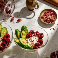 Cucumbers With Labneh and Cherries image
