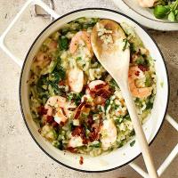 Prawn, pancetta & watercress risotto image