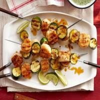 Spiced Scallop-Zucchini Kebabs image
