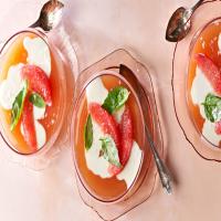 Basil-Yogurt Panna Cotta with Grapefruit Gelèe image