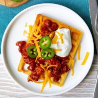 Chili-Topped Cornbread Waffles image