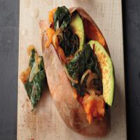 Baked Sweet Potato with Greens_image
