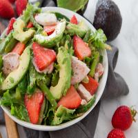 Chicken and Asparagus Salad with Strawberry Dressing image