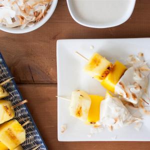 Pineapple and Mango Skewers with Coconut Dip image
