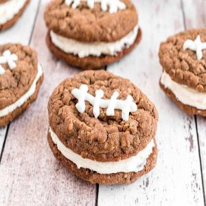 Chocolate Oatmeal Cream Pie Footballs - Shugary Sweets_image