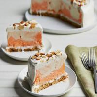 Orange Sherbet Ice Cream Cake with Sugar Cookies and Lemon Whipped Cream Frosting image