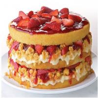 Strawberries & Corn-Cream Layer Cake with White Chocolate Cap'n Crunch Crumbs Recipe - (4.4/5)_image