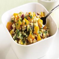 Israeli Couscous Risotto with Squash, Radicchio, and Parsley Butter_image