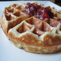 Waffles With Fresh Strawberry Syrup - Emeril Lagasse image