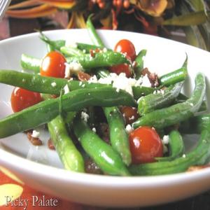 Pancetta Sauteed Haricot Vert With Cherry Tomatoes and Feta image