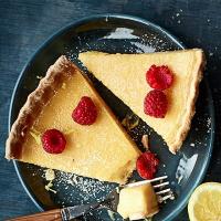 Lemon & verbena tart with raspberries image