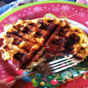 waffle iron potato omelette_image