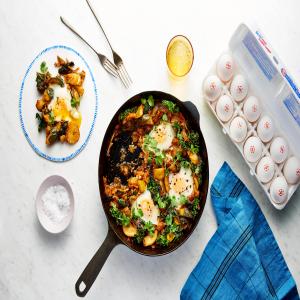 Kimchi and Summer Squash Baked Eggs_image