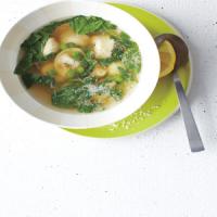Tortellini Soup with Peas and Spinach image