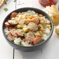 Pressure-Cooker Smoked Sausage and White Beans_image