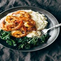 spicy shrimp with cauliflower mash and garlic kale Recipe - (4.5/5)_image