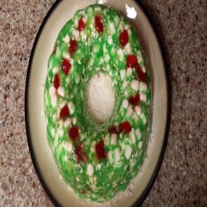Lime Jell-O Marshmallow Holiday Mold image
