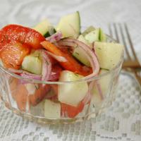 Crispy Cucumbers and Tomatoes in Dill Dressing image