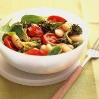 White Bean Salad With Spicy Roasted Tomatoes and Broccoli image