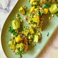 Grilled Swordfish with a Grilled Mango Salsa image