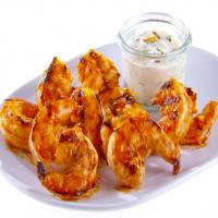 Buffalo Grilled Shrimp with Goat Cheese Dipping Sauce_image