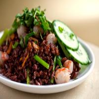 Fried Red Thai Jasmine Rice With Shrimp image