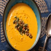 Spicy Carrot and Ginger Soup With Harissa Recipe_image