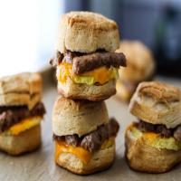 Mini Sausage & Cheese Breakfast Biscuit Sandwiches image
