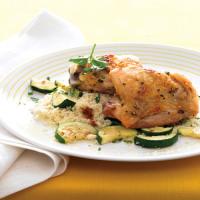 Roasted Chicken Thighs with Zucchini and Couscous_image
