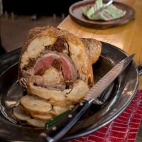 Capoducken with Chorizo and Oyster-Chestnut Stuffing_image