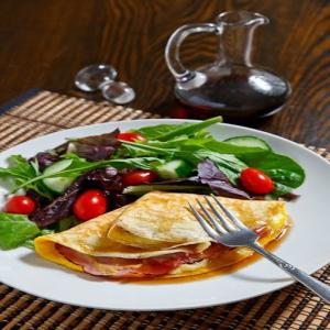 Ham, Egg and Gruyere Crepes with Maple Syrup_image